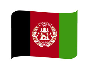 Afghanistan Flag National Europe Emblem Ribbon Icon Vector Illustration Abstract Design Element