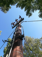 wooden electrical pole
