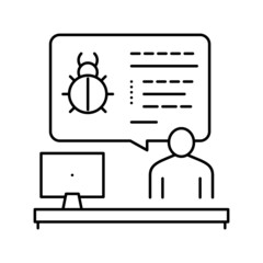 sysadmin information about virus line icon vector illustration