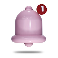 3d illustration bell notification icon 3d render