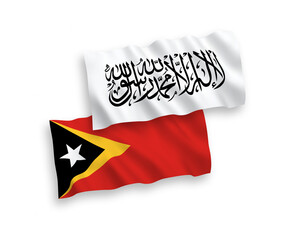 Flags of Taliban and East Timor on a white background