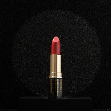 Red Lip Stick, Lipstick On Dark Background