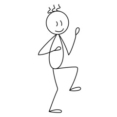 figure man dancing, sketch ,contour, vector
