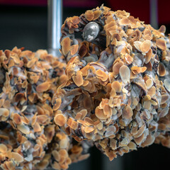 Delicious looking Nougat Brezel confectionary on a german market stall