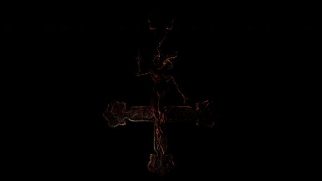 Goat Demon Baphomet VJ Loop - behold to the symbol of hell! Hold your soul or die in fear with this scary and mystical video featuring horned demon. This creature is a mix of goat and human. 