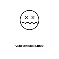 Monochrome Smile Icon on White Background. Vector
