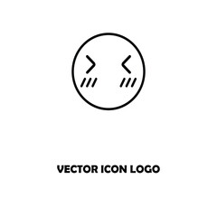 Monochrome Smile Icon on White Background. Vector
