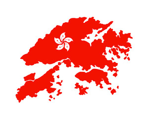 Hong Kong Flag National Asia Emblem Map Icon Vector Illustration Abstract Design Element