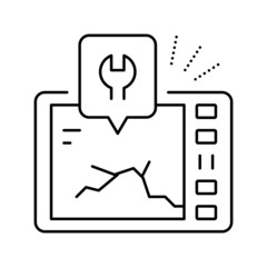 electronic gadget repair line icon vector illustration