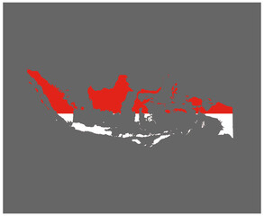 Indonesia Flag National Asia Emblem Map Icon Vector Illustration Abstract Design Element
