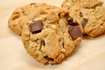 Close Up of Chocolate Chunk Cookies	