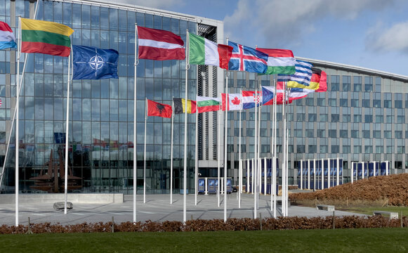 Brussels, Belgium - February 19, 2022: NATO Headquarters, political and administrative centre of the Alliance