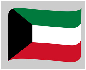 Kuwait Flag National Asia Emblem Ribbon Icon Vector Illustration Abstract Design Element