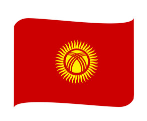 Kyrgyzstan Flag National Asia Emblem Ribbon Icon Vector Illustration Abstract Design Element