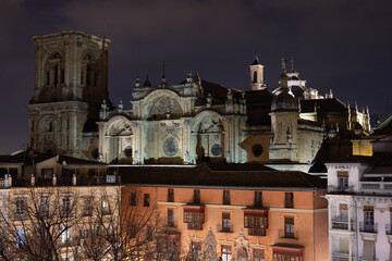 Fototapeta na wymiar Catedral de Granada por la noche