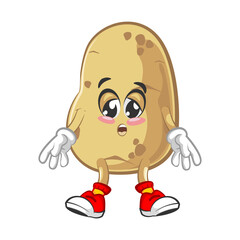 vector illustration of the languid cute mascot of potato