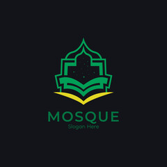 Islamic logo illustration design, education vector template