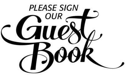 Guest Book - custom calligraphy text