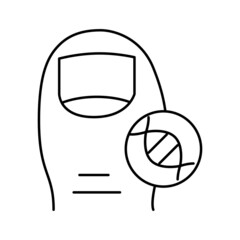 genetic influence nail, heredity line icon vector illustration