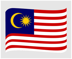 Malaysia Flag National Asia Emblem Ribbon Icon Vector Illustration Abstract Design Element