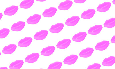 Chocolate candy kiss, shape red lips