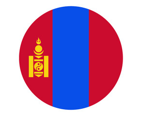 Obraz premium Mongolia Flag National Asia Emblem Icon Vector Illustration Abstract Design Element