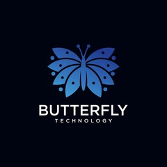 Butterfly logo butterfly line symbol abstract geometric pixel style butterfly technology