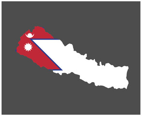 Nepal Flag National Asia Emblem Map Icon Vector Illustration Abstract Design Element