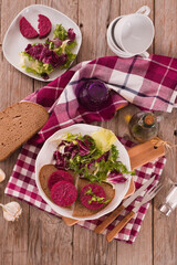 Beetroot veggie burger.