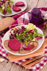 Beetroot veggie burger.