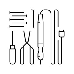 tools for repair electronics line icon vector illustration