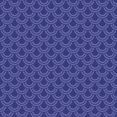 Seamless background purple fish scale pattern. Color trendy 2022 very peri. Design texture elements for fabric, tile, banner, card, cover, poster, backdrop, wall. Vector illustration.