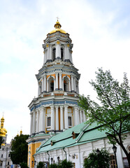 Fototapeta na wymiar Kiev, Ukraine - Great Lavra Bell Tower in Monastery Complex Pechersk Lavra; .Kiev Monastery of Caves