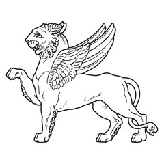 Heraldic lion vector illustration