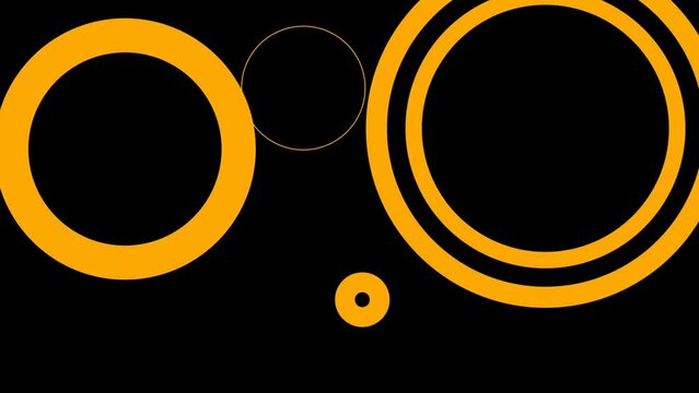 Abstract shapes on transparent background. Flat orange circles bursting. Basic minimal template, alpha png