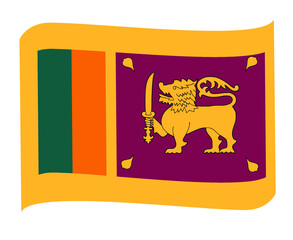 Sri Lanka Flag National Asia Emblem Ribbon Icon Vector Illustration Abstract Design Element
