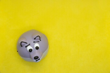 chocolate cookies with cream.  yellow background.  wolf