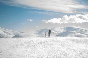 hiker in the mountains