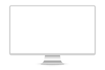Realistic modern thin frame display computer monitor vector illustration. PNG