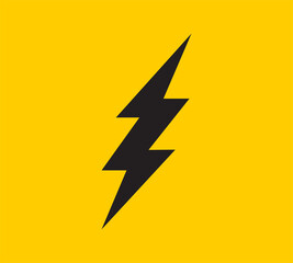 Power energy vector emblem. Electricity flash symbol. Charge or danger icon