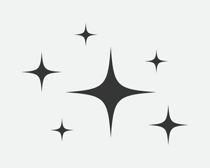Stars vector icon. Abstract star symbol black and white. Galaxy collection sign.