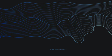 Abstract background blue lines with waves