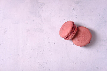 Sweets on a white background, macaron, top view