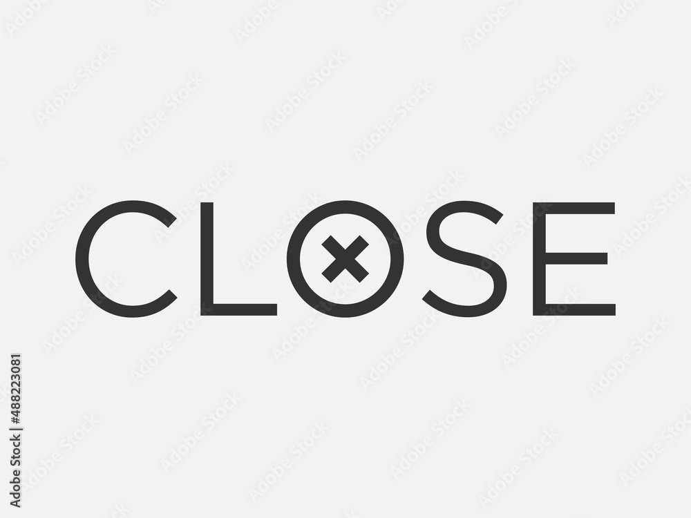 Poster close icon vector sign. cancel symbol web design. error, denied, avoid or wrong data button.