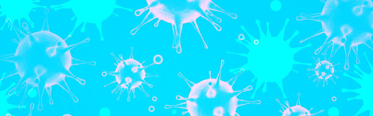 Corona virus background, pandemic risk concept. 3D illustration