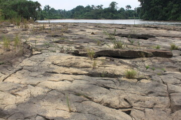 Rocky river landscape that you will certainly not see, natural image in the middle of the Congolese...