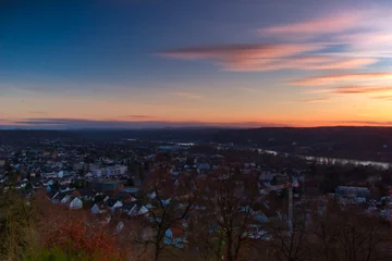 Foto op Canvas Panorama von Bad Honnef, Rhöndorf beim Sonnenuntergang © JH