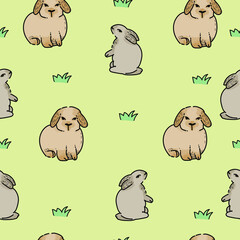 seamless pattern with animals
Seamless pattern with cute rabbits in doodle style