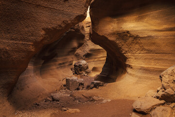 colored tuffs, Barranco de las Vacas (Cows Ravine), Gran Canaria Island, Spain