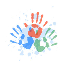 Human hand print vector illustration
